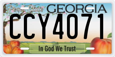 GA license plate CCY4071
