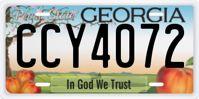 GA license plate CCY4072