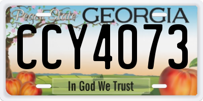 GA license plate CCY4073