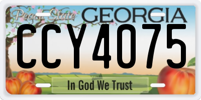 GA license plate CCY4075