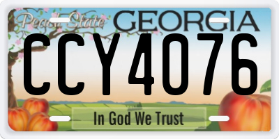 GA license plate CCY4076