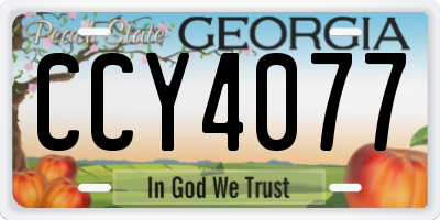 GA license plate CCY4077