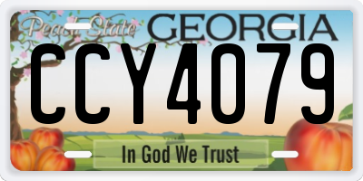 GA license plate CCY4079