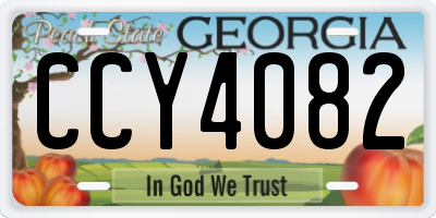 GA license plate CCY4082
