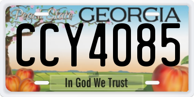 GA license plate CCY4085