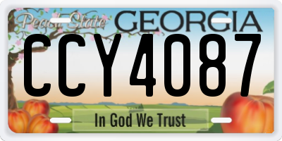 GA license plate CCY4087