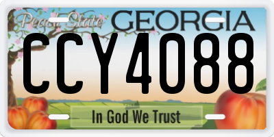 GA license plate CCY4088