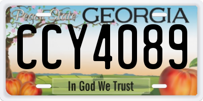 GA license plate CCY4089