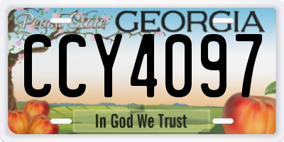 GA license plate CCY4097