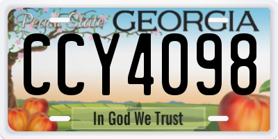 GA license plate CCY4098