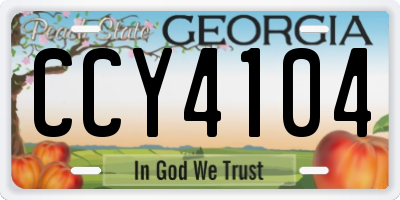 GA license plate CCY4104