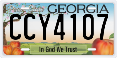 GA license plate CCY4107
