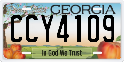 GA license plate CCY4109