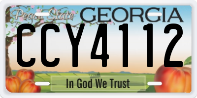 GA license plate CCY4112