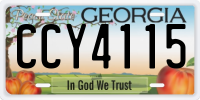 GA license plate CCY4115