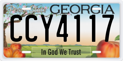 GA license plate CCY4117