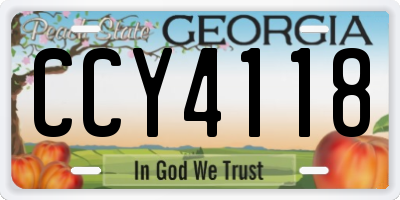 GA license plate CCY4118
