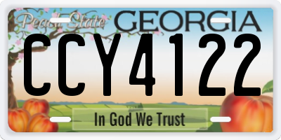 GA license plate CCY4122