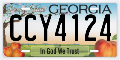 GA license plate CCY4124