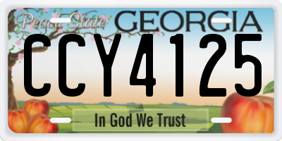 GA license plate CCY4125