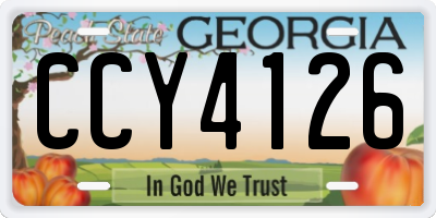 GA license plate CCY4126