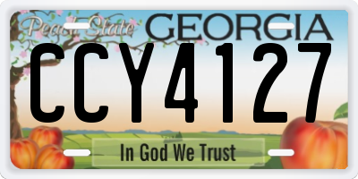 GA license plate CCY4127