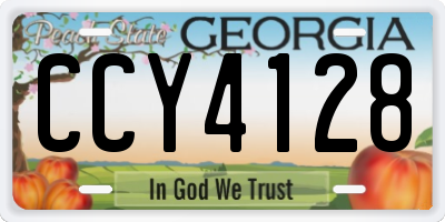 GA license plate CCY4128