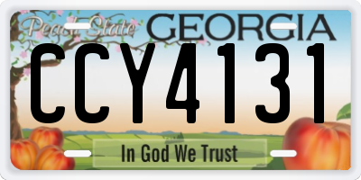 GA license plate CCY4131