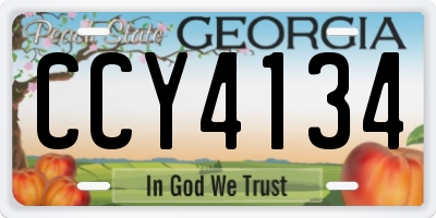 GA license plate CCY4134