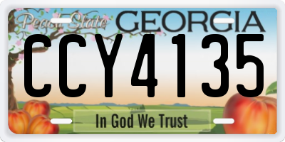 GA license plate CCY4135