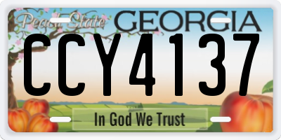 GA license plate CCY4137