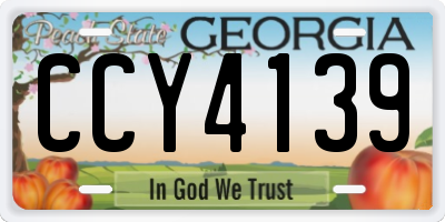 GA license plate CCY4139