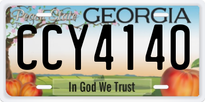GA license plate CCY4140