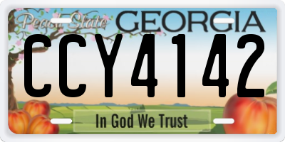 GA license plate CCY4142