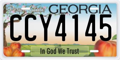 GA license plate CCY4145