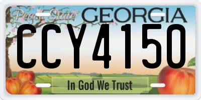 GA license plate CCY4150