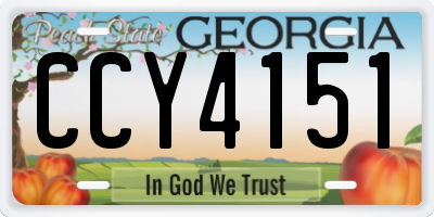 GA license plate CCY4151