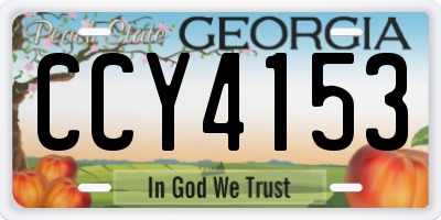 GA license plate CCY4153
