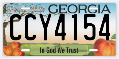 GA license plate CCY4154