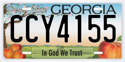 GA license plate CCY4155