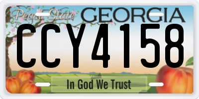 GA license plate CCY4158
