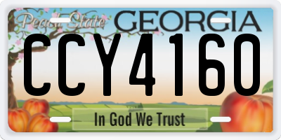 GA license plate CCY4160