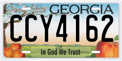 GA license plate CCY4162