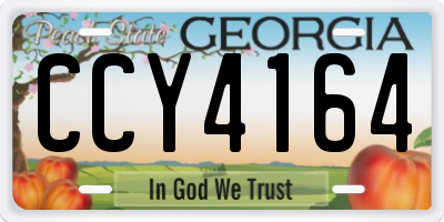 GA license plate CCY4164