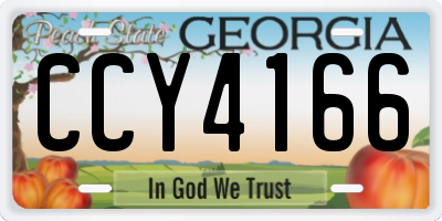 GA license plate CCY4166