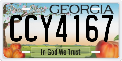 GA license plate CCY4167