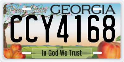 GA license plate CCY4168