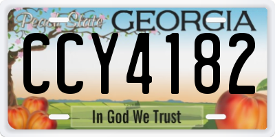 GA license plate CCY4182