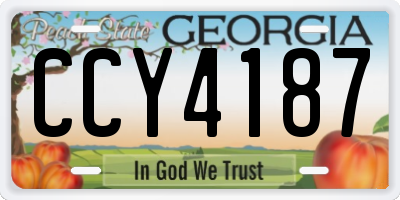 GA license plate CCY4187