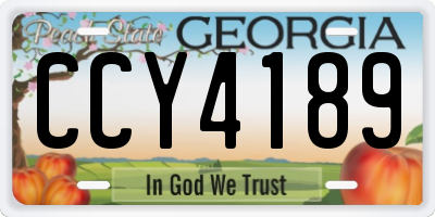 GA license plate CCY4189